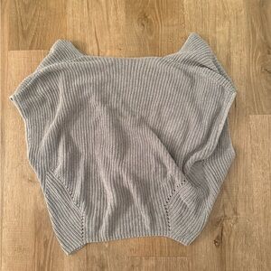 Anthropologie Gray Ribbed Knit Sweater